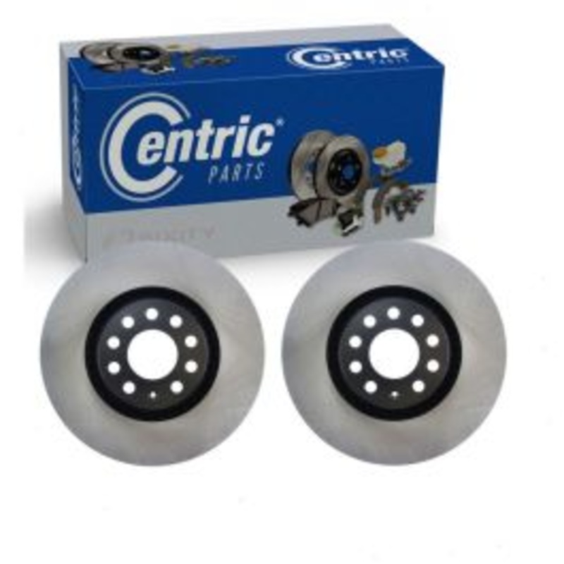 2 pc Centric Premium Front Disc Brake Rotors for 2000-2004 Audi A6 Quattro 2.7L V6