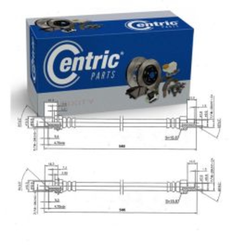 2 pc Centric Premium Rear Brake Hydraulic Hoses for 1970-1983 Ford F-7000