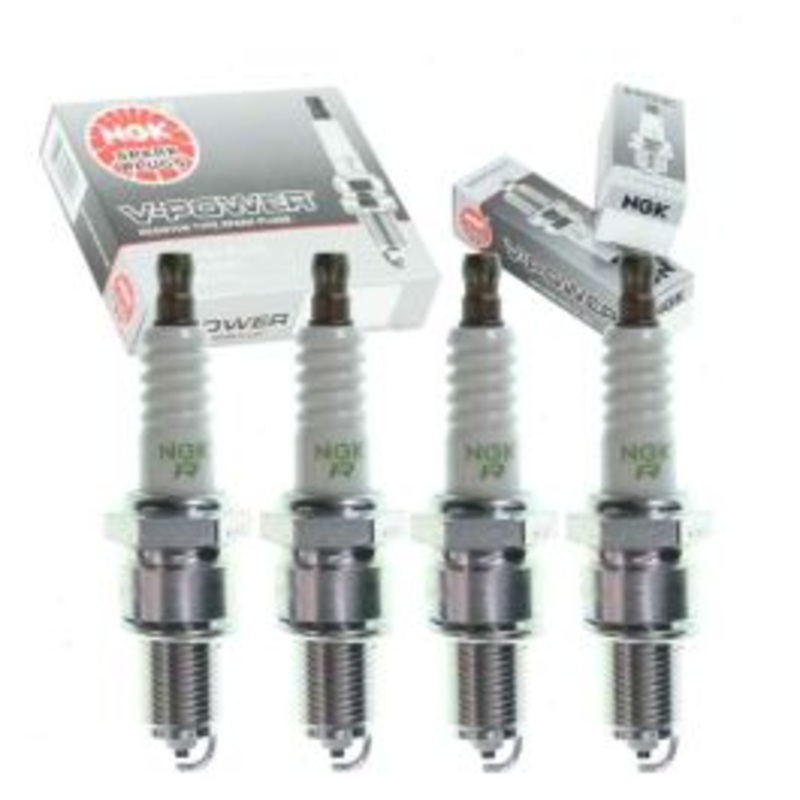 4 pc NGK V-Power Exhaust Side Spark Plugs for 1986-1989 Nissan D21 2.4L L4