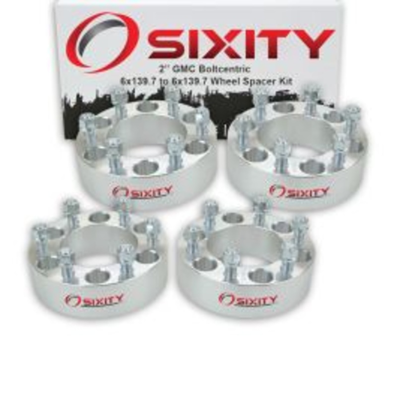 Sixity 4 pc 2" Thick Wheel Spacers - GMC Jimmy K1500 Suburban Safari Sierra Denali - 6x139.7mm