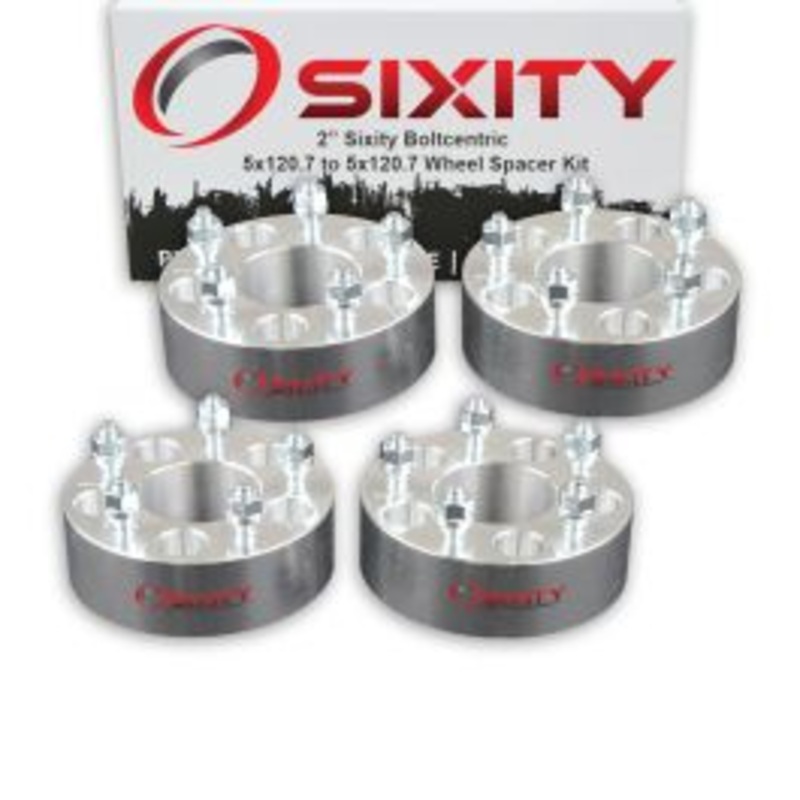Sixity 4 pc 2" Inch Thick 5x120.7 Wheel Spacers M12x1.5mm 1.25in Studs Lugs