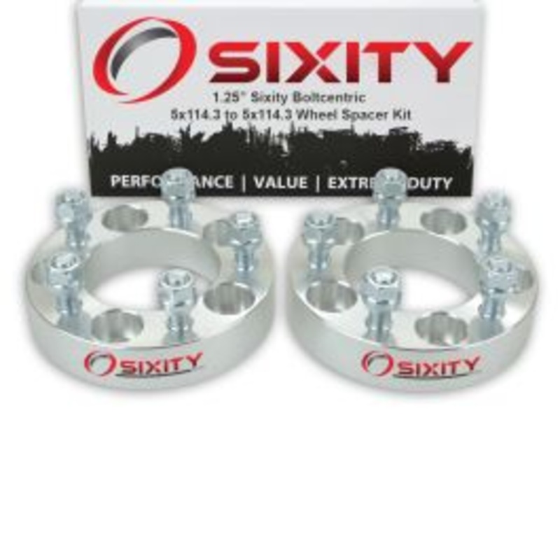 Sixity 2 pc 1.25" Inch Thick 5x114.3 Wheel Spacers 1/2-20tpi 1.25in Studs Lugs