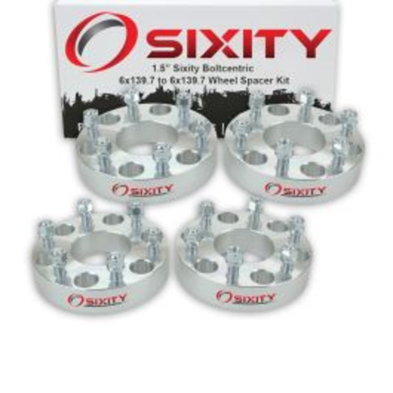 Sixity 4 pc 1.5" Inch Thick 6x139.7 Wheel Spacers M14x1.5mm 1.25in Studs Lugs