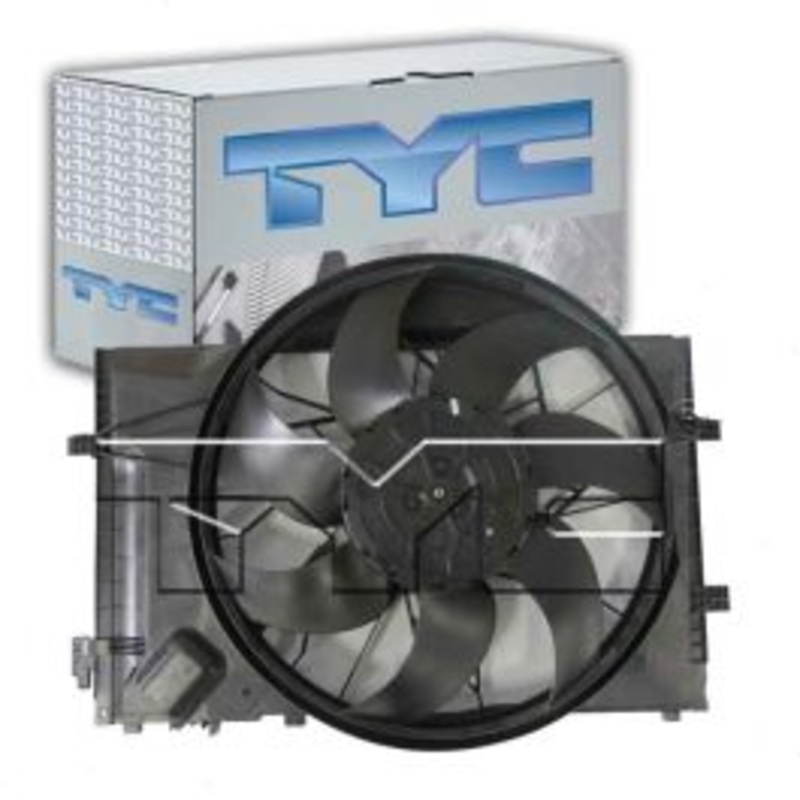 TYC Dual Radiator & Condenser Fan Assembly for 2002-2004 Mercedes-Benz C32 AMG