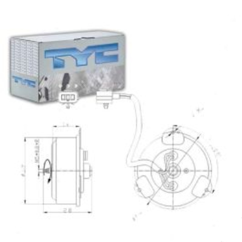 TYC Left Engine Cooling Fan Motor for 2003-2007 Honda Accord 3.0L V6