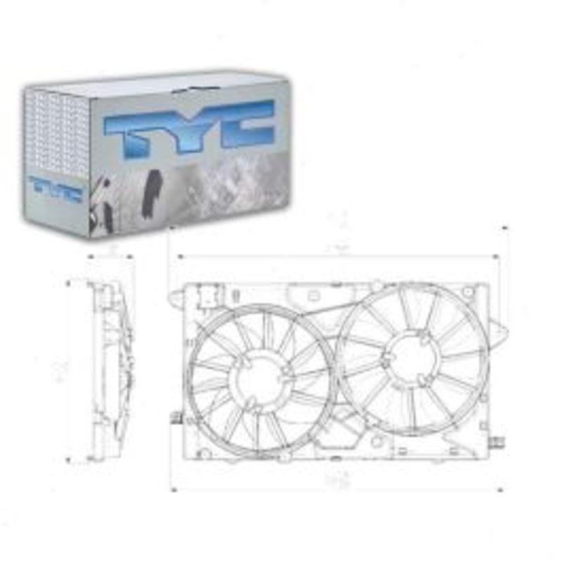 TYC Dual Radiator & Condenser Fan Assembly for 2011-2015 Buick Regal 2.4L L4