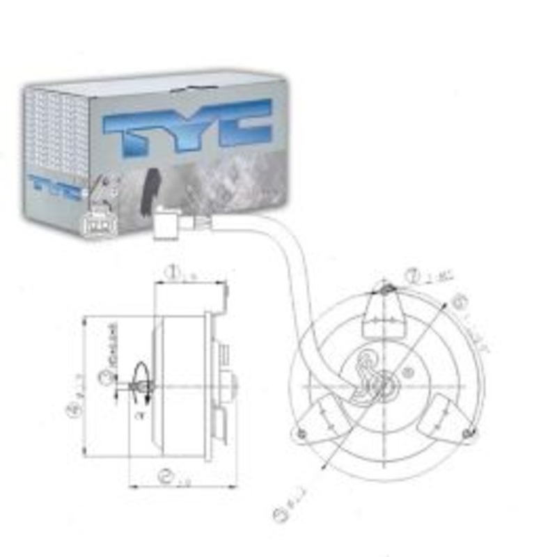 TYC 630800 Engine Cooling Fan Motor