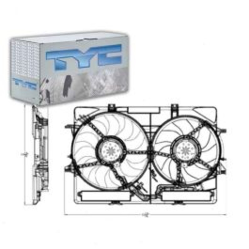 TYC Dual Radiator & Condenser Fan Assembly for 2015 Audi Q3