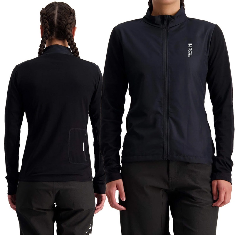 Mons Royale Redwood Wind Long Sleeve Women's Jersey - Women's M - Black