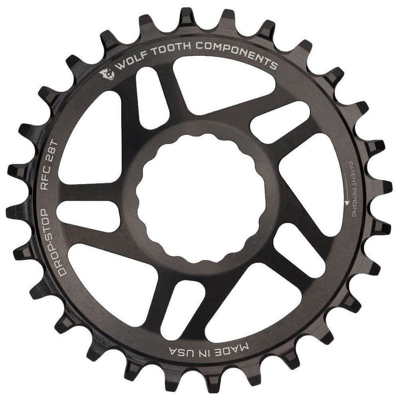 Wolf Tooth Direct Mount Drop-Stop Chainring - Race Face - Easton Cinch Direct Mount - 6mm Non Boost - Oval - Black - 9-12 Speed - 32T